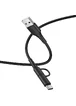Дата кабель Hoco X54 Cool dual 2in1 USB to MicroUSB-Type-C (1m) Черный