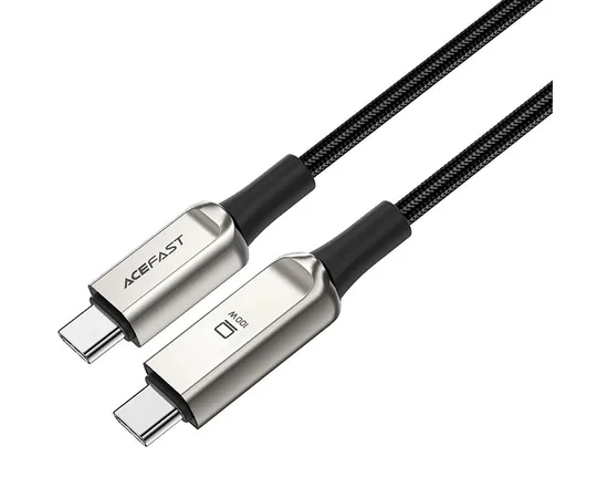 Дата кабель Acefast C6-03 USB-C to USB-C 100W zinc alloy digital display braided (1m) Silver
