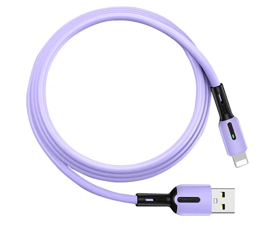Дата кабель Usams US-SJ431 U51 Silicone USB to Lightning (1m) Фиолетовый