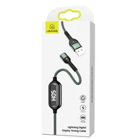 Дата кабель Usams US-SJ423 U48 Digital Display USB to Lightning (1.2m) Зеленый