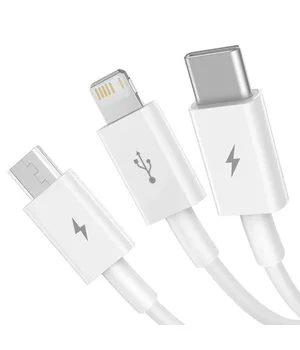 Дата кабель Baseus Superior Series USB to MicroUSB-Lightning-Type-C 3.5A (1.5m) (CAMLTYS) Stellar White
