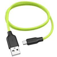 Дата кабель Hoco X21 Plus Fluorescent Silicone MicroUSB Cable (1m) Зеленый