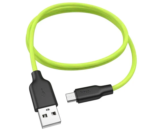 Дата кабель Hoco X21 Plus Fluorescent Silicone MicroUSB Cable (1m) Зеленый