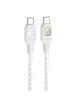 Дата кабель Hoco U124 Stone silicone power-off 60W Type-C to Type-C Gray