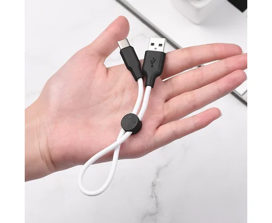 Дата кабель Hoco X21 Plus Silicone Type-C Cable (0.25m) Черный / Белый