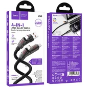 Дата кабель Hoco U143 Joy 4in1 USB для освітлення/Type-C для Type-C 240W (1.2m) Black
