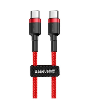 Дата кабель Baseus Cafule Type-C to Type-C Cable PD 2.0 60W (2m) (CATKLF-H) Красный
