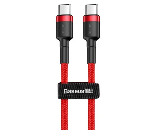Дата кабель Baseus Cafule Type-C to Type-C Cable PD 2.0 60W (2m) (CATKLF-H) Красный
