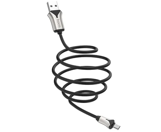 Дата кабель Hoco U67 "Soft Silicone" MicroUSB (1.2m) Черный