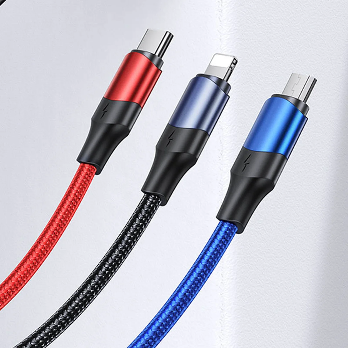 Дата кабель Usams US-SJ549 U71 USB + Type-C для Triple Head 3in1 (1.2m) Black