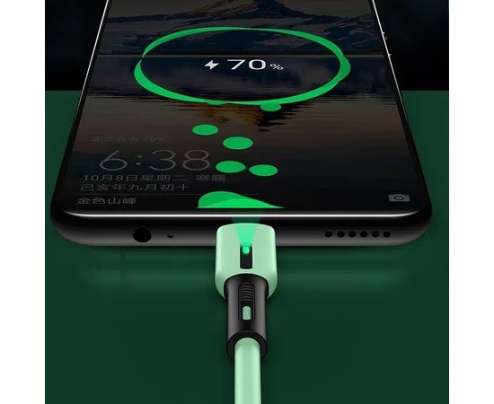 Дата кабель Usams US-SJ433 U51 Silicone USB to Type-C (1m) Мятный