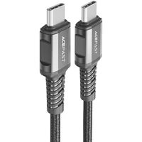 Дата кабель Acefast C1-09 USB-C to USB-C PD240W 40Gbps USB 4 aluminum alloy Black / Gray