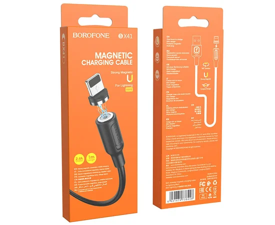 Дата кабель Borofone BX41 Amiable USB to Lightning (1m) Черный