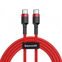 Дата кабель Baseus Cafule Type-C to Type-C Cable PD 2.0 60W (2m) (CATKLF-H) Червоний