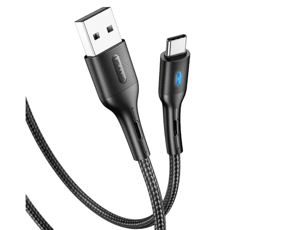 Дата кабель USAMS US-SJ460 U-Bob Series USB to Type-C Smart Power-off Cable (1.2m) Черный