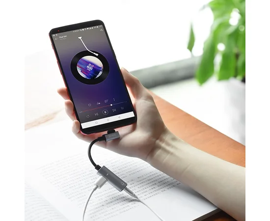 Переходник Hoco LS19 Type-C to 3,5 AUX Серый