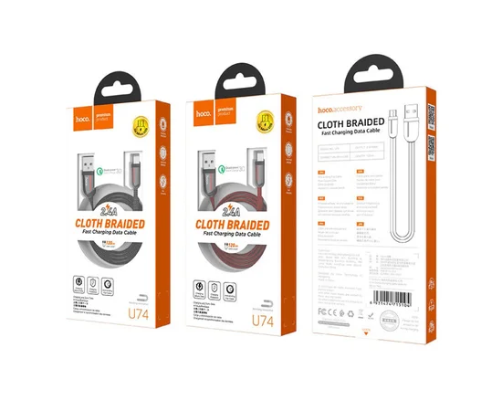 Дата кабель Hoco U74 "Grand" MicroUSB (1.2m) Черный