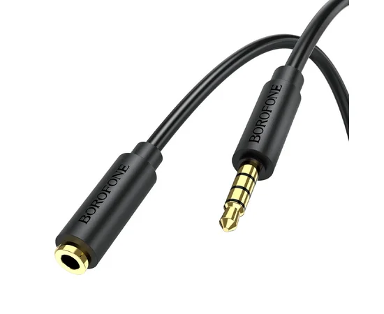 Аудио кабель Borofone BL12 3.5 audio extension cable Male to Female (1m) Черный