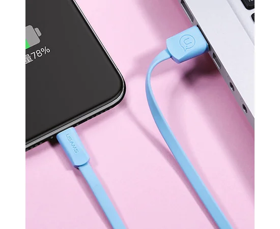 Дата кабель USAMS US-SJ199 USB to Lightning 2A (1.2m) Голубой