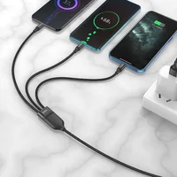 Дата кабель Hoco U104 Ultra 6A 3in1 Lightning -MicroUSB-Type-C (1.2m) Черный