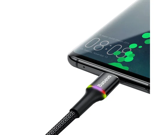 Дата кабель Baseus Halo Data Type-C 3A (0.25m) Черный