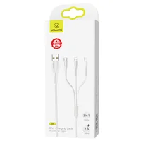 Дата кабель Usams US-SJ367 U35 3in1 USB to Combo 2A (1m) Белый