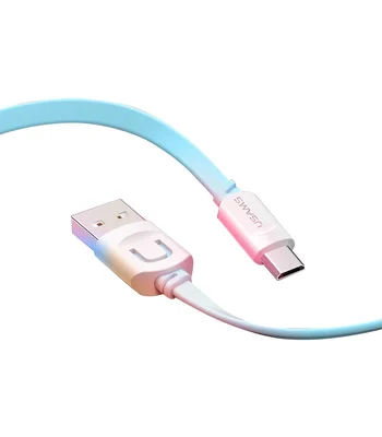 Дата кабель Usams US-SJ020 U-Trans Series USB to MicroUSB (1m) Бирюзовый