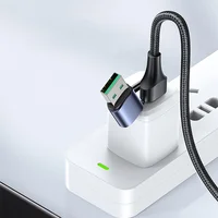 Дата кабель Usams US-SJ511 U71 All in One Aluminum Alloy USB + Type-C to Triple Head 3in1 100W(1.2m) Black