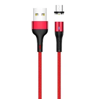 Дата кабель USAMS US-SJ338 U29 Magnetic USB to MicroUSB (2m) Червоний