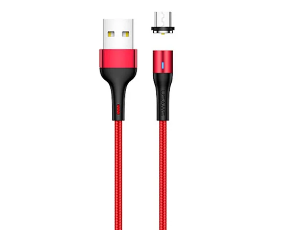 Дата кабель USAMS US-SJ338 U29 Magnetic USB to MicroUSB (2m) Красный