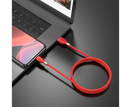 Дата кабель Hoco U92 "Gold collar" Lightning (1.2 m) Красный
