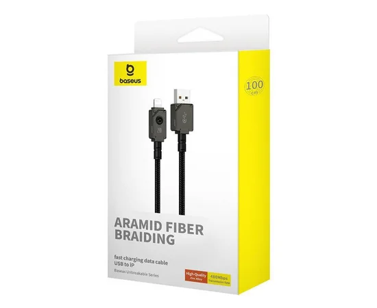 Дата кабель Baseus Unbreakable Series Fast Charging USB to Lightning 2.4A 1m (P10355802111-0) Black