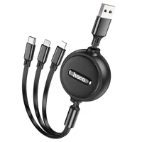 Дата кабель Hoco X75 3in1 Lightning-MicroUSB-Type-C (1m) Black