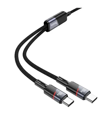 Дата кабель Hoco U139 Type-C to Type-C/Type-C 100W (1.2m) Black