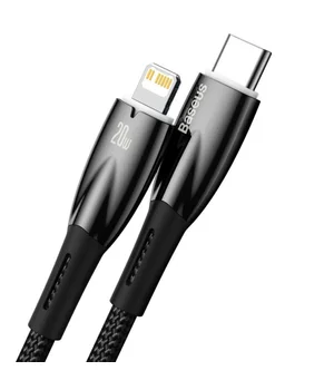 Дата кабель Baseus Glimmer Series Fast Charging Data Cable Type-C to Lightning 20W 1m (CADH000001) Black