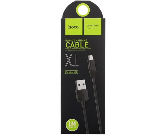 Дата кабель Hoco X1 Rapid USB to MicroUSB (1m) Черный