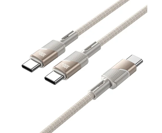 Дата кабель Hoco U139 Type-C to Type-C/Type-C 100W (1.2m) Gold