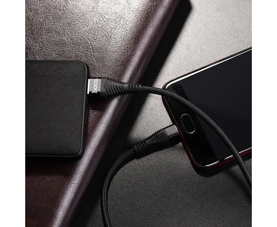Дата кабель Hoco U53 Flash microUSB (4A) (1.2m) Черный