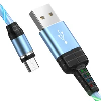 Дата кабель Hoco U90 "Ingenious streamer" MicroUSB (1m) Голубой