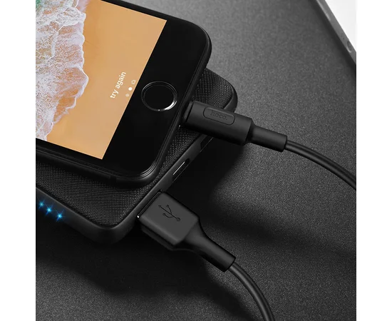 Дата кабель Hoco X25 Soarer Lightning Cable (1m) Черный