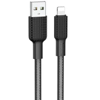 Дата кабель Hoco X69 Jaeger USB to Lightning (1m) Black / White