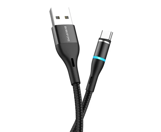 Дата кабель Borofone BU16 Skill magnetic USB to Type-C (1.2m) Черный
