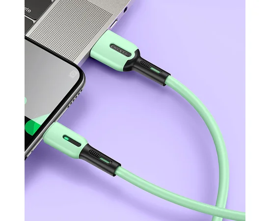 Дата кабель Usams US-SJ433 U51 Silicone USB to Type-C (1m) Мятный