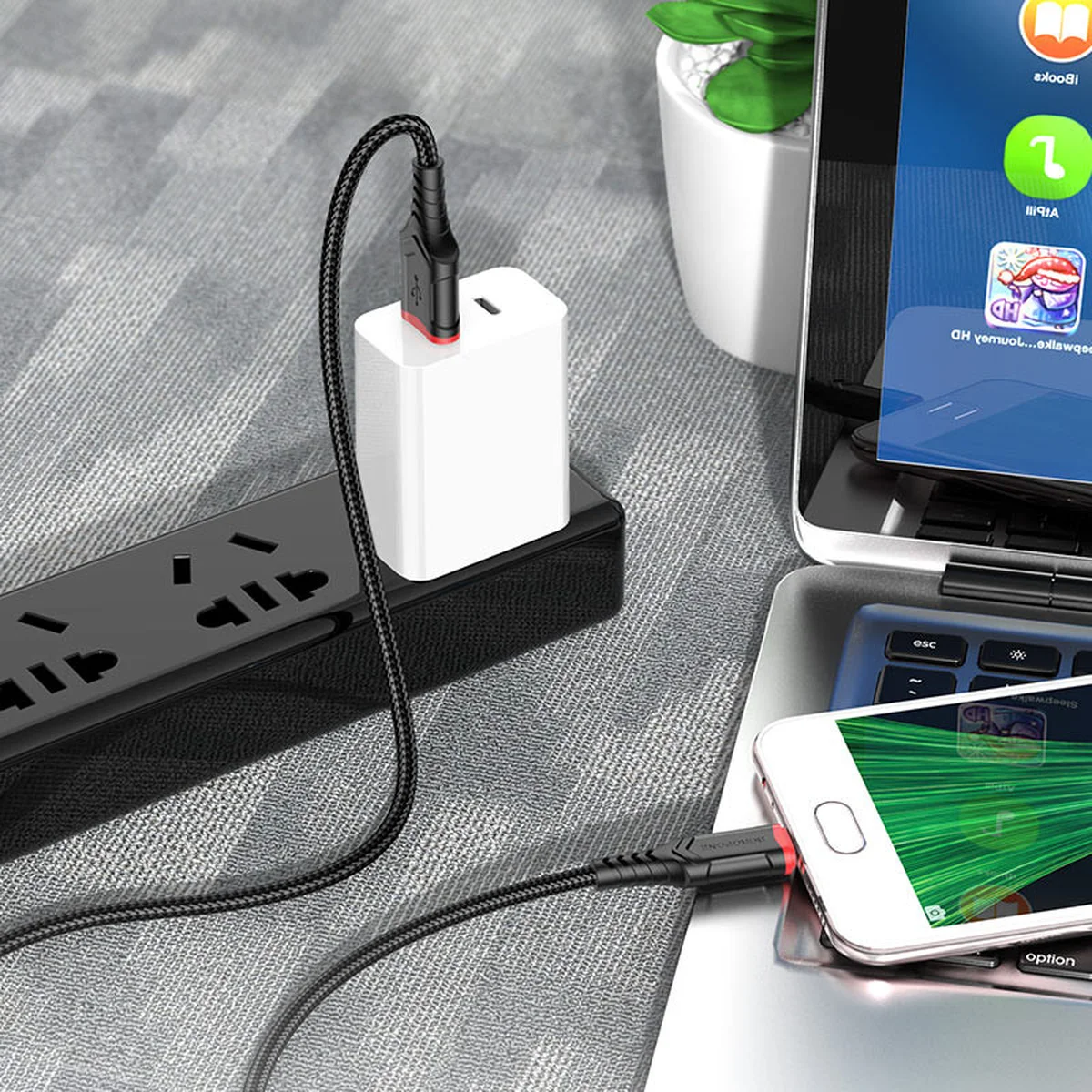 Дата кабель Borofone BX67 USB to MicroUSB (1m) Черный