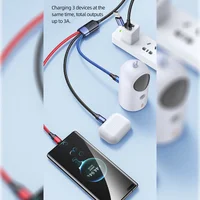 Дата кабель Usams US-SJ549 U71 USB + Type-C для Triple Head 3in1 (1.2m) Black