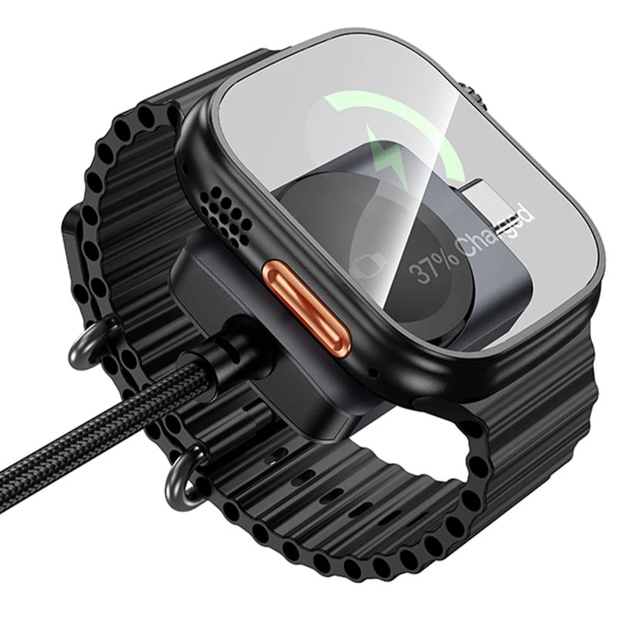 Дата кабель Hoco CW66 2in1 Type-C to iWatch/Type-C PD100W (1.2m) Black