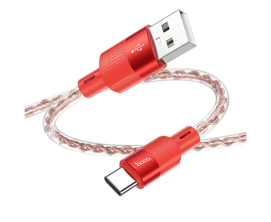 Дата кабель Hoco X99 Crystal Junction USB to Type-C (1.2m) Red