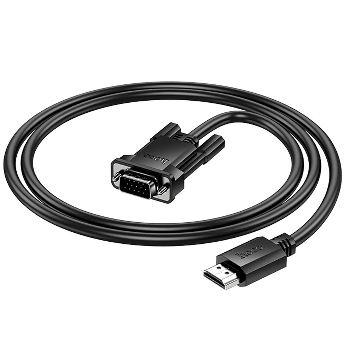 Дата кабель Hoco US12 HDTV male to VGA male HD (2m) Black