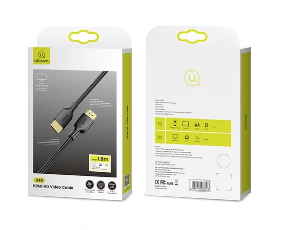 Дата кабель Usams US-SJ426 U49 HDMI HD (1.8m) Черный