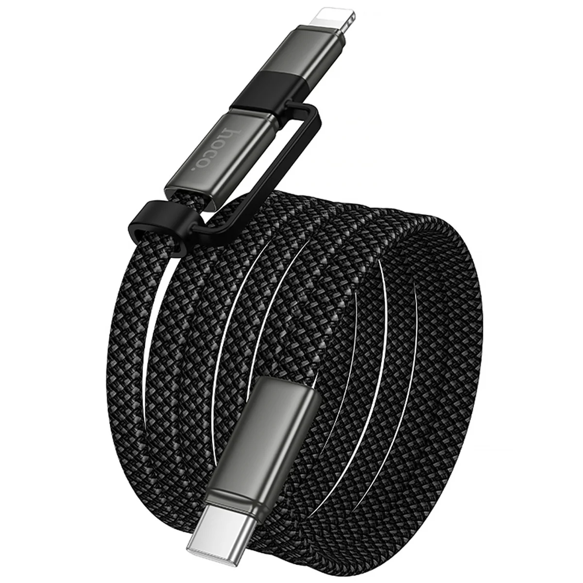 Дата кабель Hoco X125 Surplus 2in1 Type-C to Lightning/Type-C 60W (1m) Black